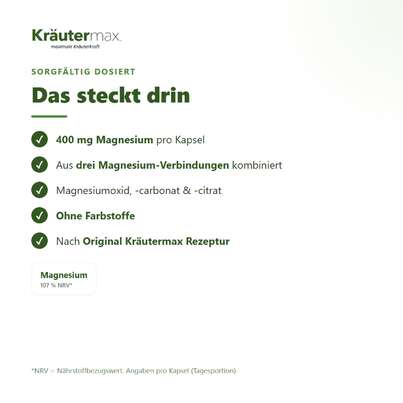 Magnesium 400 mg Kapseln 50 Stück, A-Nr.: 4347516 - 03