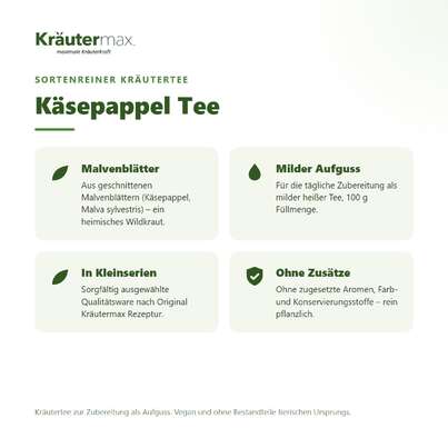 Sie sehen eine Packung Käsepappel Tee 100 g, Produktbild: 02 Käsepappel Tee 100 g, A-Nr.: 4608649 - 02