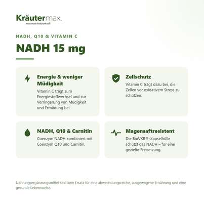 NADH 15 mg Kapseln 60 Stück, A-Nr.: 5942126 - 02