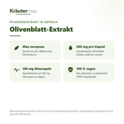 Olivenblatt Extrakt Kapseln 60 Stück, A-Nr.: 5858874 - 02