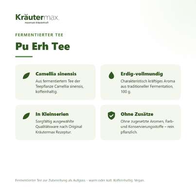 Sie sehen eine Packung Pu Erh Tee 100 g, Produktbild: 02 Pu Erh Tee 100 g, A-Nr.: 6032159 - 02