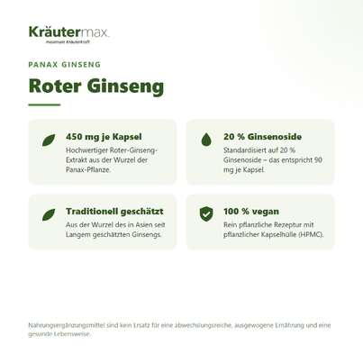 Roter Ginseng Kapseln 60 Stück, A-Nr.: 5804358 - 02