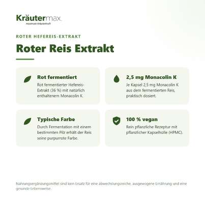 Roter Reis Extrakt Monacoline Kapseln 60 Stück, A-Nr.: 5942132 - 02
