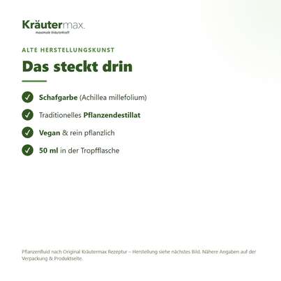 Sie sehen eine Packung Schafgarbe Tropfen 50 ml, Produktbild: 04 Schafgarbe Tropfen 50 ml, A-Nr.: 4730563 - 04