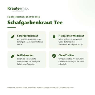 Sie sehen eine Packung Schafgarbenkraut Tee 100 g, Produktbild: 02 Schafgarbenkraut Tee 100 g, A-Nr.: 5858963 - 02