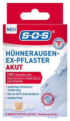 SOS HÜHNERAUGEN-EX AKUT PFLASTER 8ST, A-Nr.: 6142132 - 01