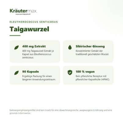Taigawurzel Eleutherococcus Kapseln 90 Stück, A-Nr.: 5804393 - 02