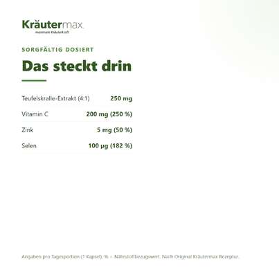 Sie sehen eine Packung Teufelskralle plus Kapseln 60 Stück, Produktbild: 03 Teufelskralle plus Kapseln 60 Stück, A-Nr.: 4731723 - 03
