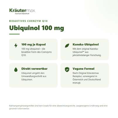 Ubiquinol 100 mg Kapseln 60 Stück, A-Nr.: 4887885 - 02