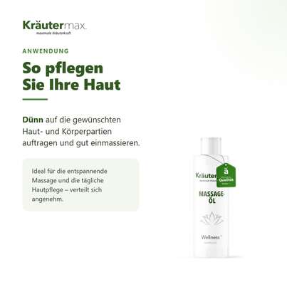 Sie sehen eine Packung Wellness Massageöl 150 ml, Produktbild: 04 Wellness Massageöl 150 ml, A-Nr.: 5673293 - 04