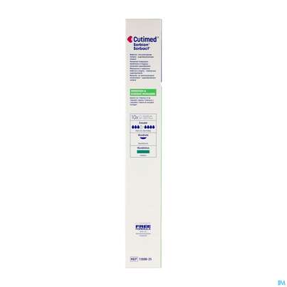 Sie sehen eine Packung Cutimed Sorbion Sorbact Steril Bakterienbind.+absorb. Wundauflage 10x20cm 72698 10st, Produktbild: 10 Cutimed Sorbion Sorbact Steril Bakterienbind.+absorb. Wundauflage 10x20cm 72698 10st, A-Nr.: 4750229 - 10