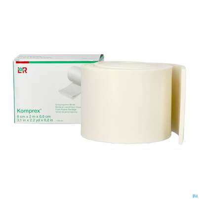 Sie sehen eine Packung Komprex Schaumgummi-binde Staerke 0,5cm 2mx 8cm 1st, Produktbild: 05 Komprex Schaumgummi-binde Staerke 0,5cm 2mx 8cm 1st, A-Nr.: 0184922 - 05