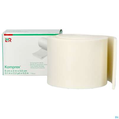 Sie sehen eine Packung Komprex Schaumgummi-binde Staerke 0,5cm 2mx 8cm 1st, Produktbild: 06 Komprex Schaumgummi-binde Staerke 0,5cm 2mx 8cm 1st, A-Nr.: 0184922 - 06