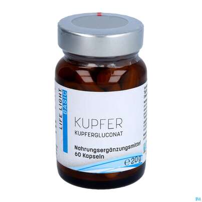 Sie sehen eine Packung Kupfer Kapseln 2mg Life Light 60st, Produktbild: 03 Kupfer Kapseln 2mg Life Light 60st, A-Nr.: 3134818 - 03