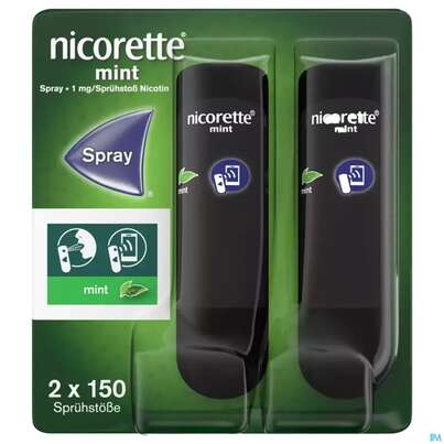 Nicorette Spray 1mg/spruehstoss Z.anw.i.d.mundhoehle lösung Mint 2st, A-Nr.: 3916142 - 02