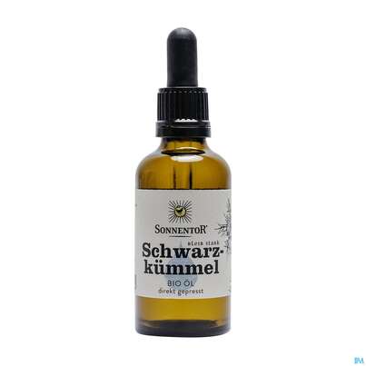 Sie sehen eine Packung Sonnentor Oel Kaltgepresst Schwarzkuemmel 00843 50ml, Produktbild: 01 Sonnentor Oel Kaltgepresst Schwarzkuemmel 00843 50ml, A-Nr.: 4519957 - 01