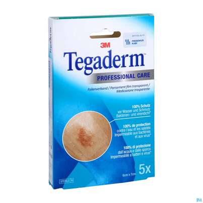 Sie sehen eine Packung Tegaderm Film Transparent 6x 7 1624np 5st, Produktbild: 02 Tegaderm Film Transparent 6x 7 1624np 5st, A-Nr.: 1146970 - 02