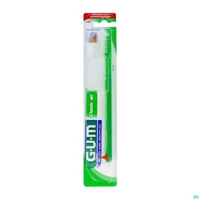 Sie sehen eine Packung Zahnbuersten Gum Classic Soft Kurz 407 1st, Produktbild: 01 Zahnbuersten Gum Classic Soft Kurz 407 1st, A-Nr.: 3115519 - 01