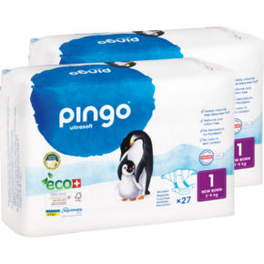 Bio Windeln Nr.1 New Born Jumbo 2-5 kg Pinguin - Pingo Swiss, A-Nr.: 5447177 - 01