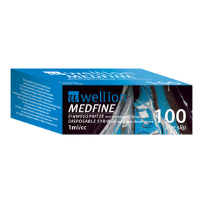 Wellion MEDFINE Einwegspritze 1ml/cc, 100 luer slip, A-Nr.: 5445617 - 01