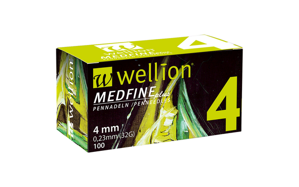 WELL104 Wellion MEDFINE plus Pennadeln, 4 mm, 100 Stück, A-Nr.: 3480064 - 01