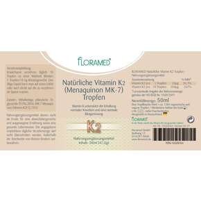 Floramed Vitamin D2 (Menaquinon MK-7) Tropfen natürlich, A-Nr.: 5106737 - 01