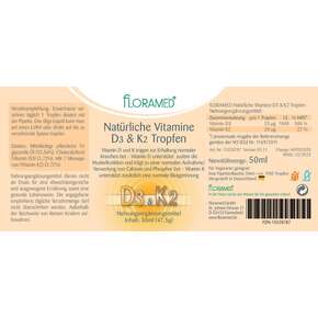Floramed Vitamin D3 &amp;amp; K2 Tropfen natürlich, A-Nr.: 5106743 - 01