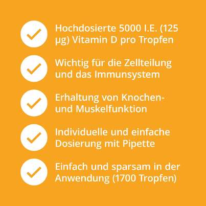 Sie sehen eine Packung Casida Vitamin D3 Tropfen 5000 I.E., Produktbild: 03 Casida Vitamin D3 Tropfen 5000 I.E., A-Nr.: 5339039 - 03