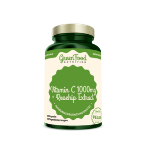 GreenFood Nutrition Vitamin C 1000 + Hagebutten Extrakt 60 Kapseln, A-Nr.: 5634749 - 01