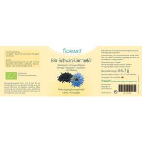 Floramed Bio-Schwarzkümmelöl Kapseln DE-ÖKO-003, A-Nr.: 4389992 - 01