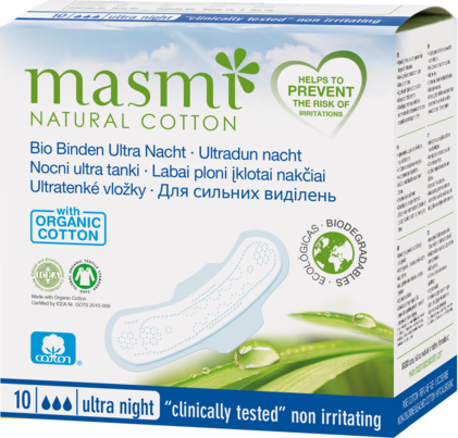 Masmi Organic Care - Bio Monatsbinden Ultra Nacht, A-Nr.: 4368777 - 01