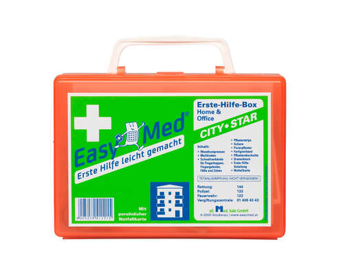 Sie sehen eine Packung EasyMed Erste Hilfe Box City Star, Produktbild: 03 EasyMed Erste Hilfe Box City Star, A-Nr.: 3817718 - 03