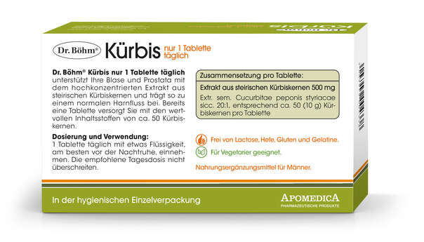 Dr. Böhm Kürbis nur 1 Tablette täglich, A-Nr.: 2552459 - 03