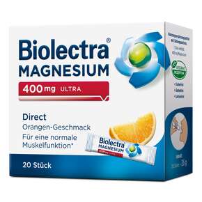 Biolectra® MAGNESIUM 400 mg Ultra Direct Orange Sticks 20 Stück, A-Nr.: 5048098 - 01