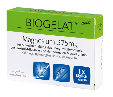 Sie sehen eine Packung Biogelat Magnesium 375, Produktbild: 01 Biogelat Magnesium 375, A-Nr.: 4084749 - 01
