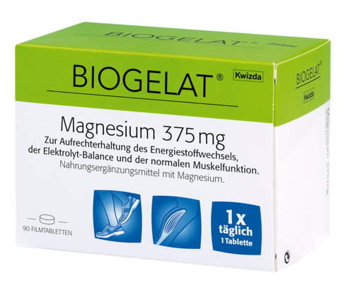 Sie sehen eine Packung Biogelat Magnesium 375, Produktbild: 01 Biogelat Magnesium 375, A-Nr.: 4084755 - 01
