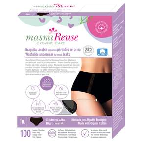 Bio Inkontinenz Maxislip - High Waist - Größe XL - Schwarz - MASMI, A-Nr.: 5777093 - 01