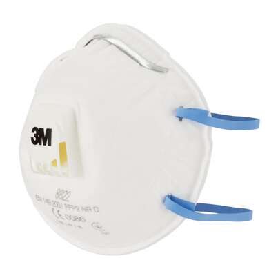 3M™ Maske für Hand- und Maschinenschleifen, FFP2, mit Ventil, 3 pro Packung, A-Nr.: 5646876 - 03