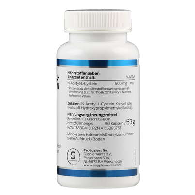 N-Acetyl-L-Cystein 500mg Klean Labs Kapseln, A-Nr.: 5395753 - 02