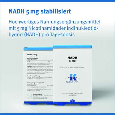 NADH 5 mg stabilisiert Klean Labs Kapseln, A-Nr.: 5395598 - 04