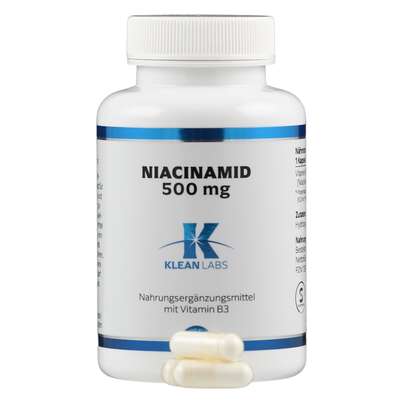 Niacinamid (B3) 500 mg Klean Labs Kapseln, A-Nr.: 5598232 - 04