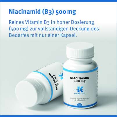 Niacinamid (B3) 500 mg Klean Labs Kapseln, A-Nr.: 5598232 - 06