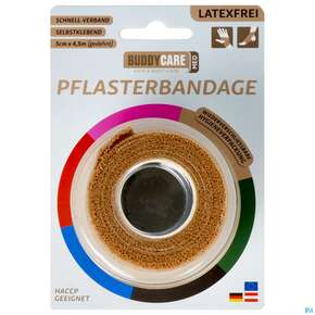 Buddycare Pflasterbandage Med Latexfrei Flexibel Kohaesiv 5cmx 4,5m Hautfarben 1st, A-Nr.: 5289399 - 01