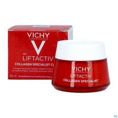 Sie sehen eine Packung Vichy Liftactiv Collagen/specialist Alle Hauttypen 50ml, Produktbild: 15 Vichy Liftactiv Collagen/specialist Alle Hauttypen 50ml, A-Nr.: 4870407 - 15