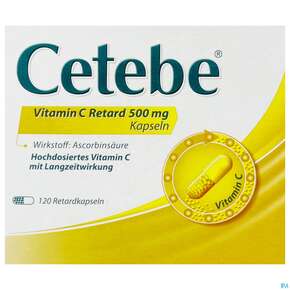 Cetebe Vitamin C -retard Kapseln 500mg 120st, A-Nr.: 2432301 - 01