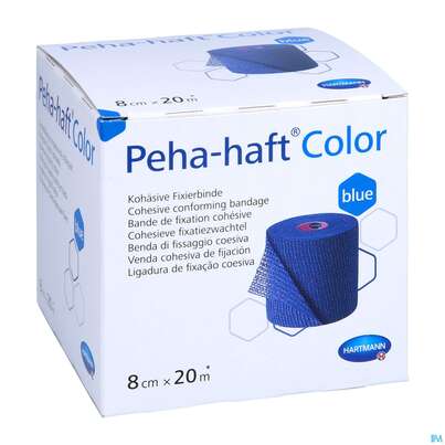 Sie sehen eine Packung Peha-haft Color Latexfrei Blue 20mx 8cm 1st, Produktbild: 05 Peha-haft Color Latexfrei Blue 20mx 8cm 1st, A-Nr.: 3879837 - 05