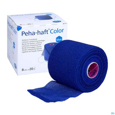 Sie sehen eine Packung Peha-haft Color Latexfrei Blue 20mx 8cm 1st, Produktbild: 07 Peha-haft Color Latexfrei Blue 20mx 8cm 1st, A-Nr.: 3879837 - 07