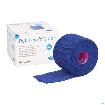 Sie sehen eine Packung Peha-haft Color Latexfrei Blue 20mx 6cm 1st, Produktbild: 07 Peha-haft Color Latexfrei Blue 20mx 6cm 1st, A-Nr.: 3879820 - 07