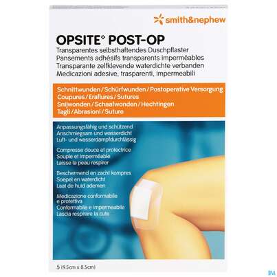 Wundverband Opsite Post-op 8,5x 9,5cm 5st, A-Nr.: 1713481 - 01