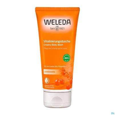 Sie sehen eine Packung Weleda Sanddorn Vitalisierungsdusche Vitality 200ml, Produktbild: 06 Weleda Sanddorn Vitalisierungsdusche Vitality 200ml, A-Nr.: 3054723 - 06